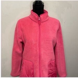 NWT T by Talbots Women’s Vibrant Pink Teddy Fleece Jacket M